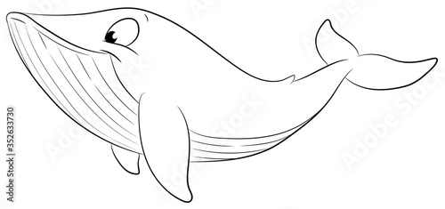 Niedlicher Blauwal - Vektor-Illustration