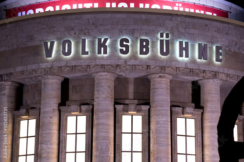 Berlin, Germany - February 16, 2017: Volksbühne theater located in Berlin's city center Mitte on Rosa-Luxemburg-Platz in what was the GDR's capital photo