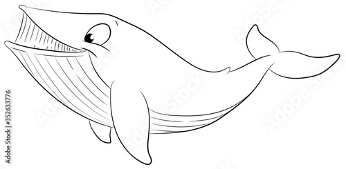 Niedlicher Blauwal - Vektor-Illustration