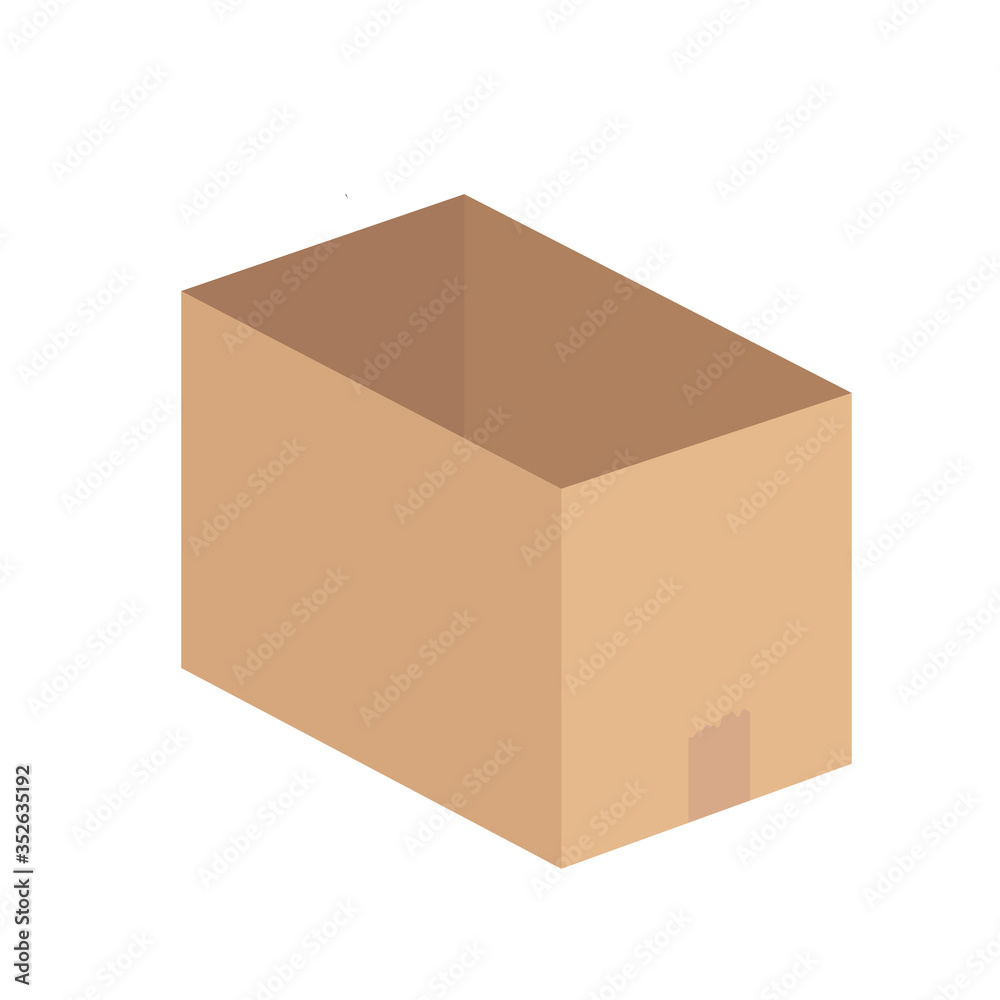 Cardboard box mockup for your design on white, stock vector illustration Cardboard box mockup for your design on white, stock vector illustration