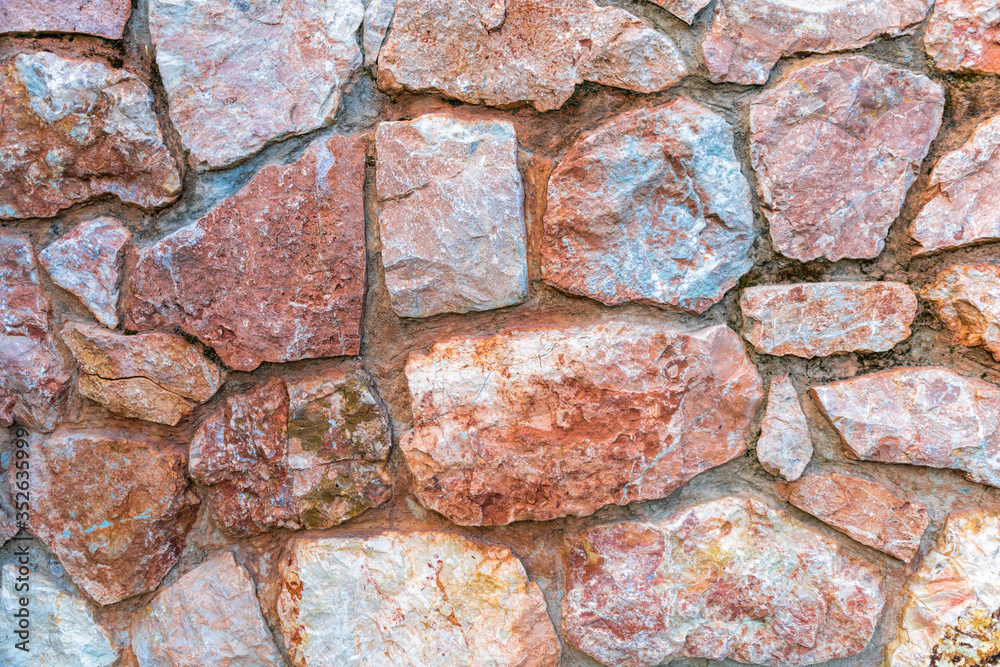 Pink marble stone wall texture background. Closeup surface grunge