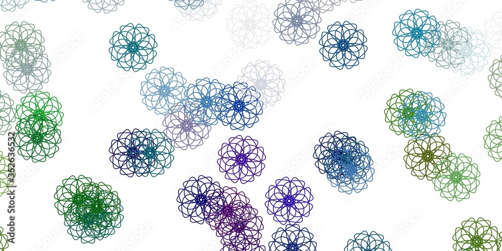 Light blue, green vector natural layout with flowers. Light blue, green vector natural layout with flowers.