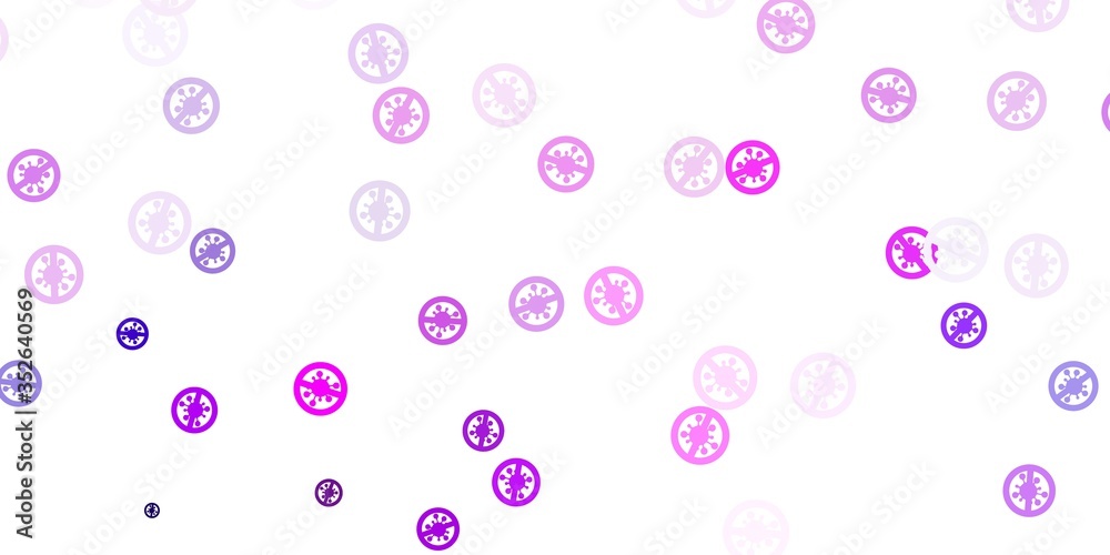 Light purple, pink vector pattern with coronavirus elements. Light purple, pink vector pattern with coronavirus elements.