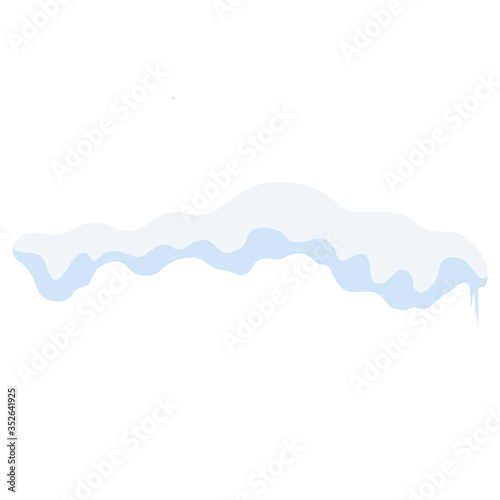 Snow caps. Snowballs and snow drifts winter decoration snowy elements. Christmas cartoon vector isolated