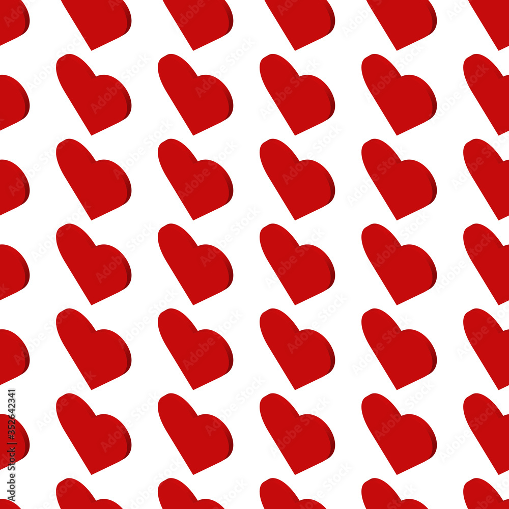 Seamless isometric hearts pattern. Repeating hearts symmetric ornament. Tiled back. Repeatable design for decor, fabric, textile, wallpapers, cloth. Seamless isometric hearts pattern. Repeating hearts symmetric ornament. Tiled back. Repeatable design for decor, fabric, textile, wallpapers, cloth.