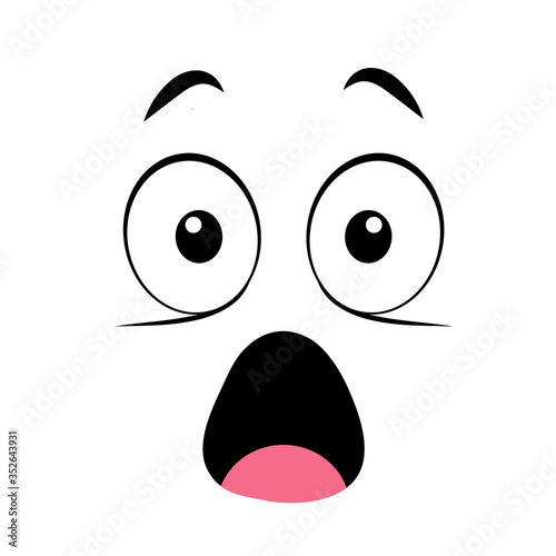 Cartoon faces. Expressive eyes and mouth character expressions. Caricature comic emotions or emoticon doodle. Isolated vector illustration icon