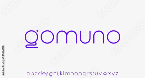 Gomuno. elegant futuristic lowercase font vector modern and sleek alphabet