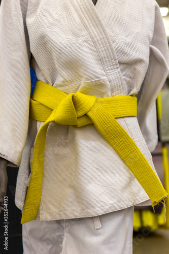 divided by judo martial arts with yellow belt
