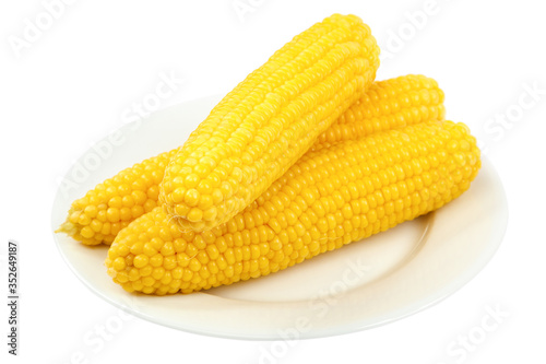 Corn cobs isolated on a white background