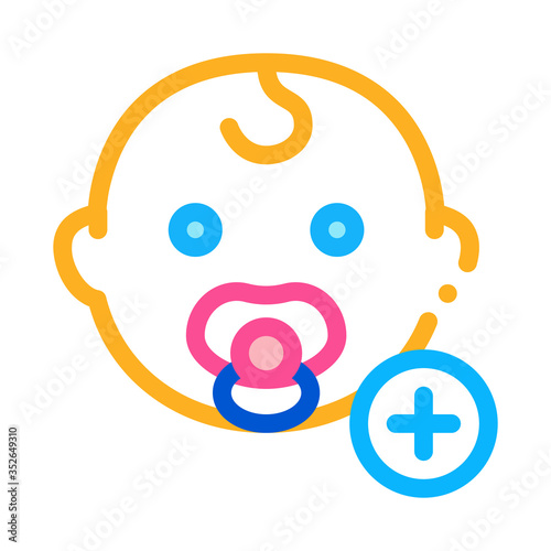 newborn baby toddler icon vector. newborn baby toddler sign. color symbol illustration