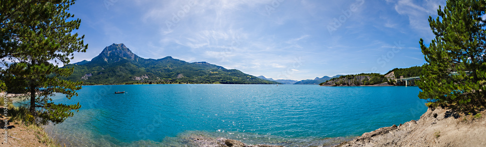 Panorama of Serre-Ponçon Lake