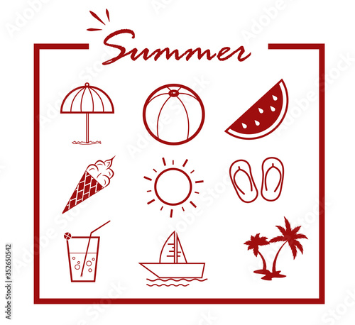 summer icons set | set of summer icon | summer icon vectors photo