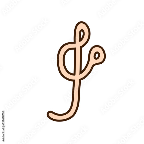 Bacteria, microbe, virus outline vector icon. Microscopic bacterium or bacillus, isolated on white background