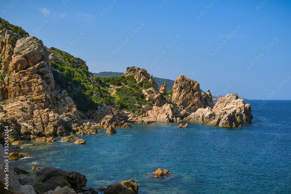 Beautiful coast along Costa Paradiso on Sardinia