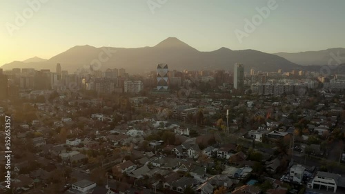 Cityscape of Santiago de Chile in 4K with the Andes Mountains in the background