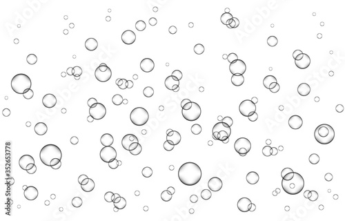 Underwater fizzing air, water or oxygen  bubbles.