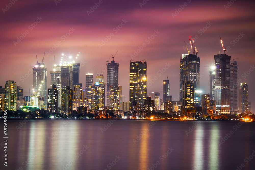 Mumbai Skyline At Night Stock Photo Adobe Stock