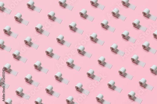 The texture of toilet paper on a pink background