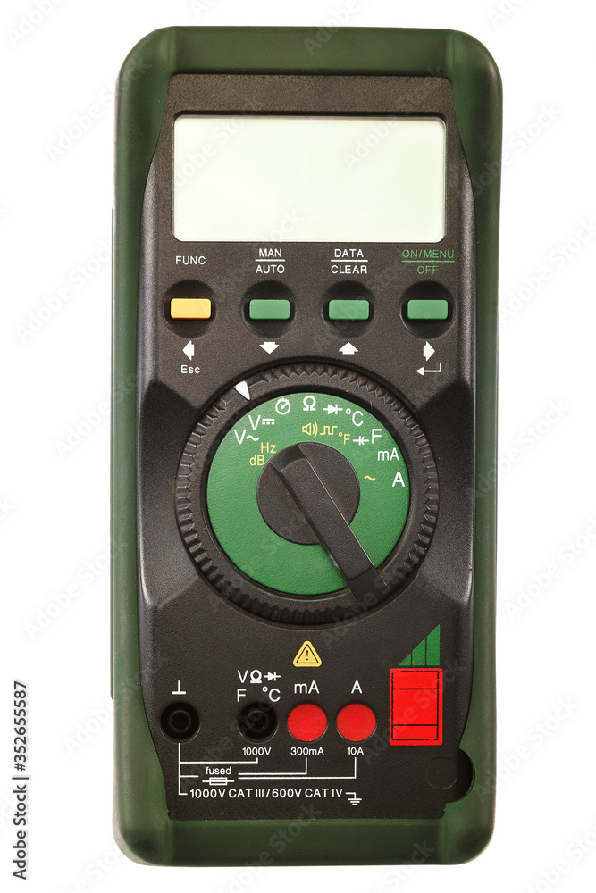 Electrical tester with wires on white background Electrical tester with wires on white background