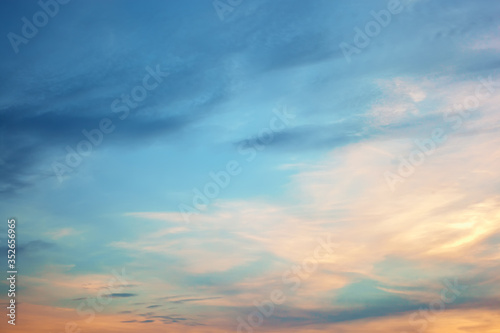 Fototapeta Naklejka Na Ścianę i Meble -  Sunset evening stormy sky with clouds
