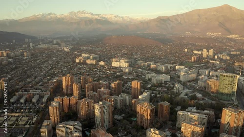 Cityscape of Santiago de Chile in 4K with the Andes Mountains in the background