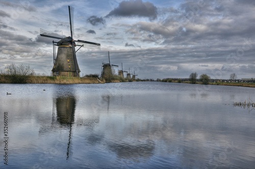 Windmills in Kinderdijk Holland, Netherlands