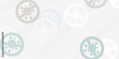 Light gray vector background with covid-19 symbols.