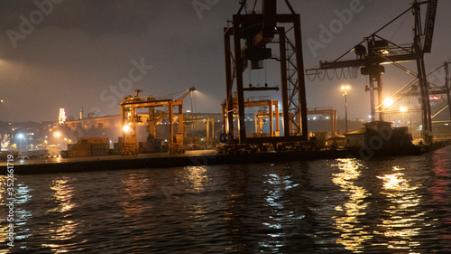night view of the port of istanbul