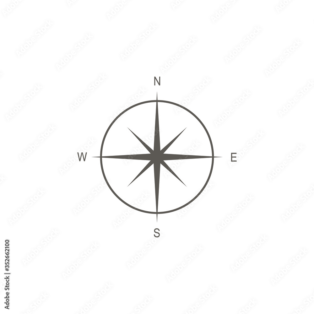 Icon compass vector illustration isolated Icon compass vector illustration isolated