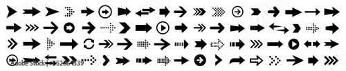 Arrows set. Arrow icon collection. Set different arrows or web design. Arrow flat style isolated on white background - stock vector.
