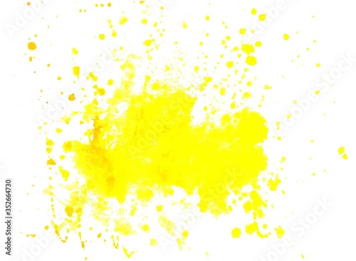 Vector watercolor background yellow color blot isolated on a white background, stock illustration for design and decoration