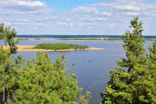 Scenic view of the Dnieper River near the village of Vytachev Kiev region 