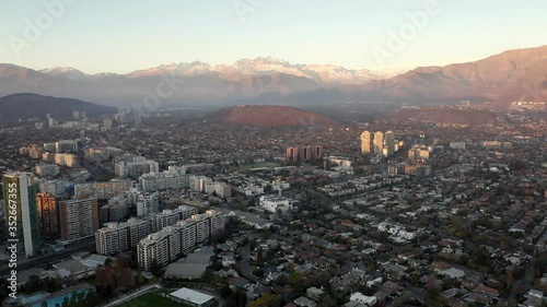 Cityscape of Santiago de Chile in 4K with the Andes Mountains in the background