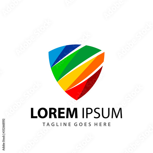 Free Download Awesome Abstract Shield Colorfull Logo Designs Template Premium Vector - GFXLoad