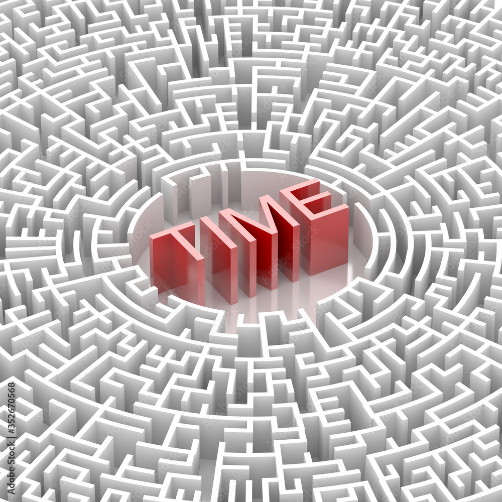 Time maze, challenge and life metaphors; original 3d rendering Time maze, challenge and life metaphors; original 3d rendering