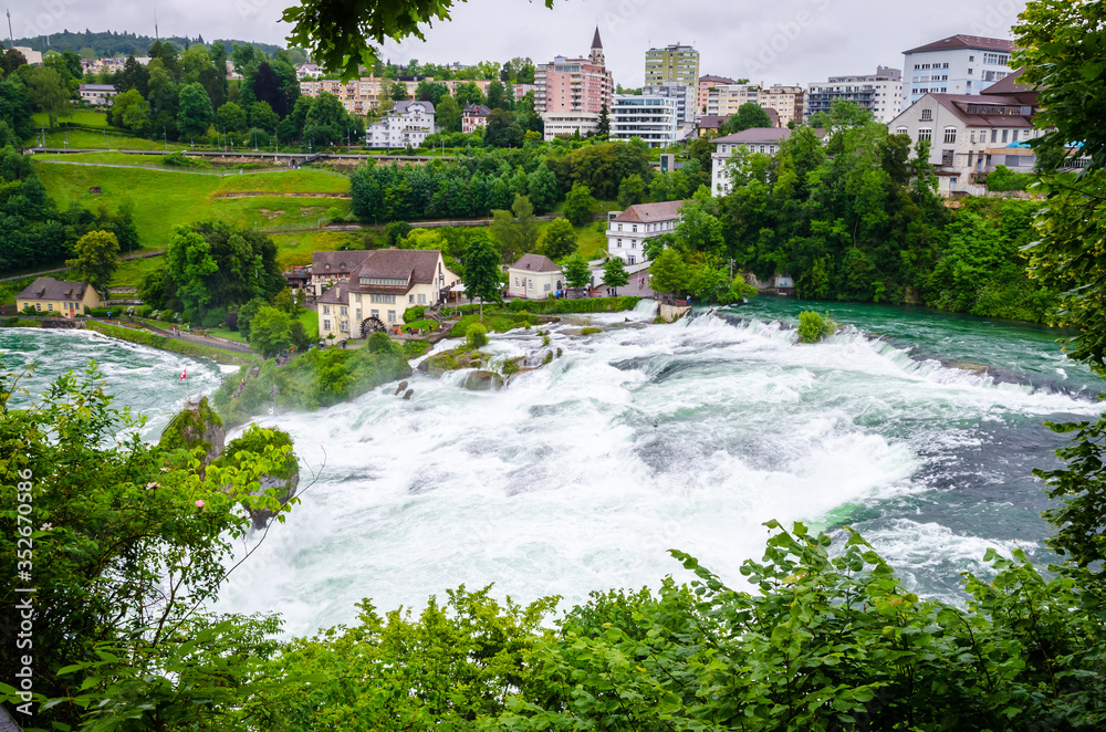 Beautiful Rhein waterfall, Schaffhausen, Canton Schaffhausen, Switzerland, Europe