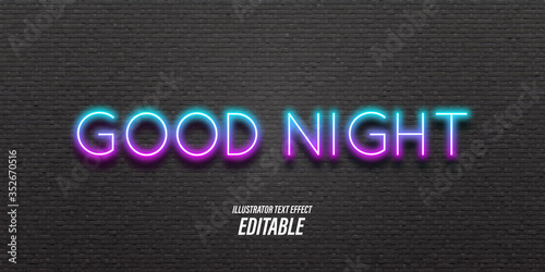 Editable text with neon and 3d light effects, used for cafe or bar promotion boards.
