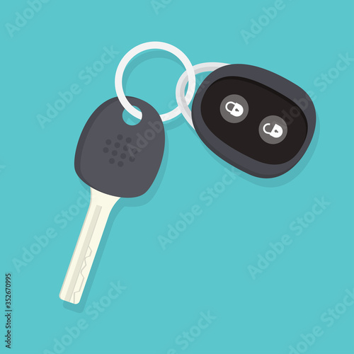 Car Key and of the alarm system. Vector illustration