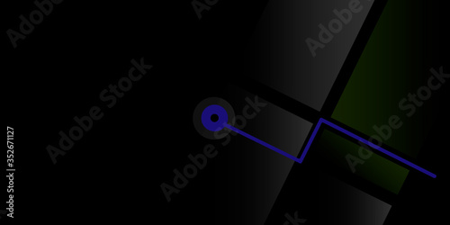 Black background with blue navigation.