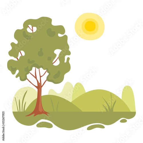 Nature landscape field icon. Cartoon of nature landscape field vector icon for web design isolated on white background
