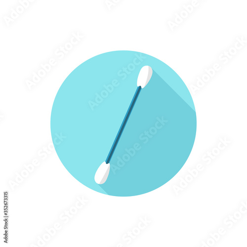 cotton swab ears stick flat design