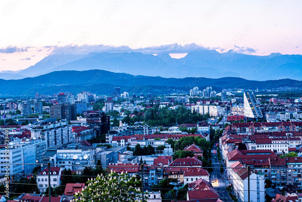 Ljubljana panorama, central Slovenian region, Slovenia
