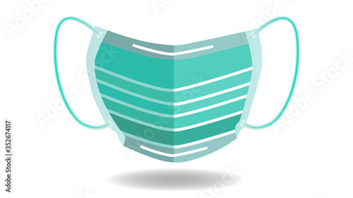 Disposable one time wearing medical Surgical Face Mask vector art and graphic