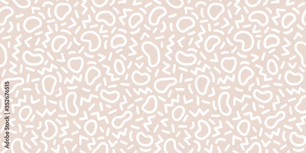 Monochrome seamless geometric pattern. Modern abstract background. Hipster Memphis style.