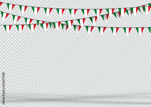 Bunting Hanging Banner Italy Flag Triangle Background