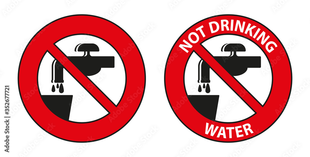 Not Drinking Water Symbol sign isolated on white background Not Drinking Water Symbol sign isolated on white background
