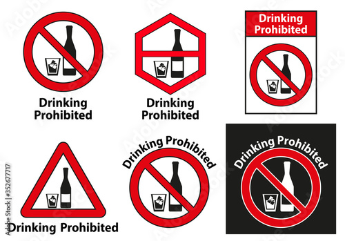 Drinking prohibited,No alcohol sign isolated on white background