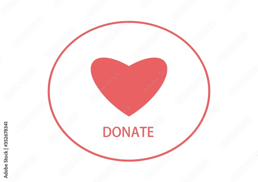 Donate logo. Great for your charity drive to help raise funds for those in need. Charity. Charity day.