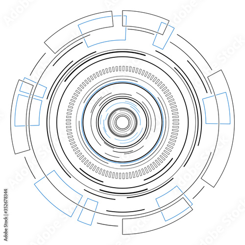 Abstract Technology Circle Shape Vector Concept
