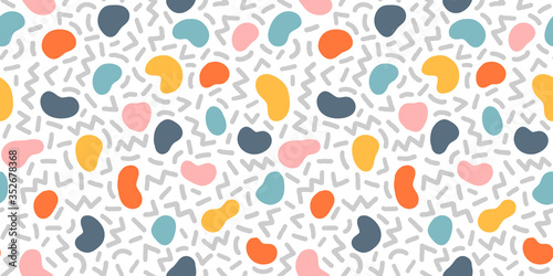 Colorful seamless geometric pattern. Modern abstract background. Hipster Memphis style.
